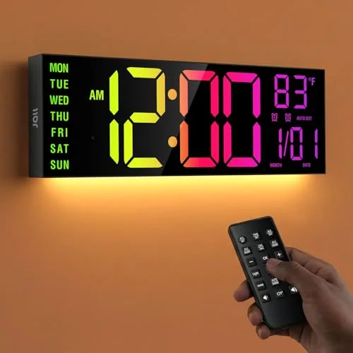 16-inch Digital Wall Clock with Bluetooth Sync