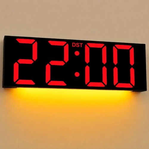 22-inch Digital Wall Clock, Black