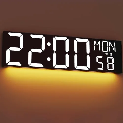 30-inch Giant Digital Wall Clock with Remote, White