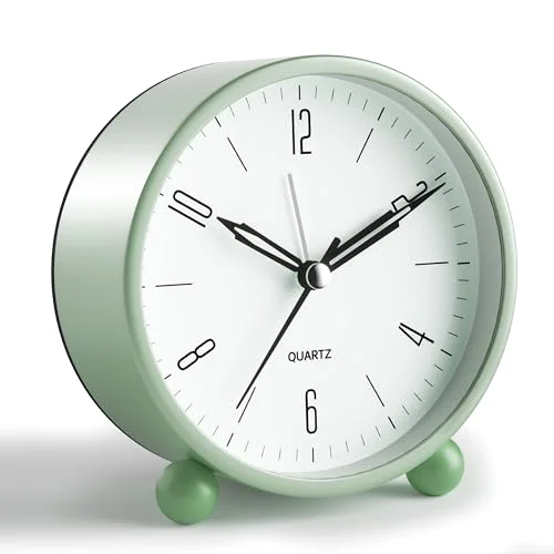 Silent Analog Alarm Clock with Night Light