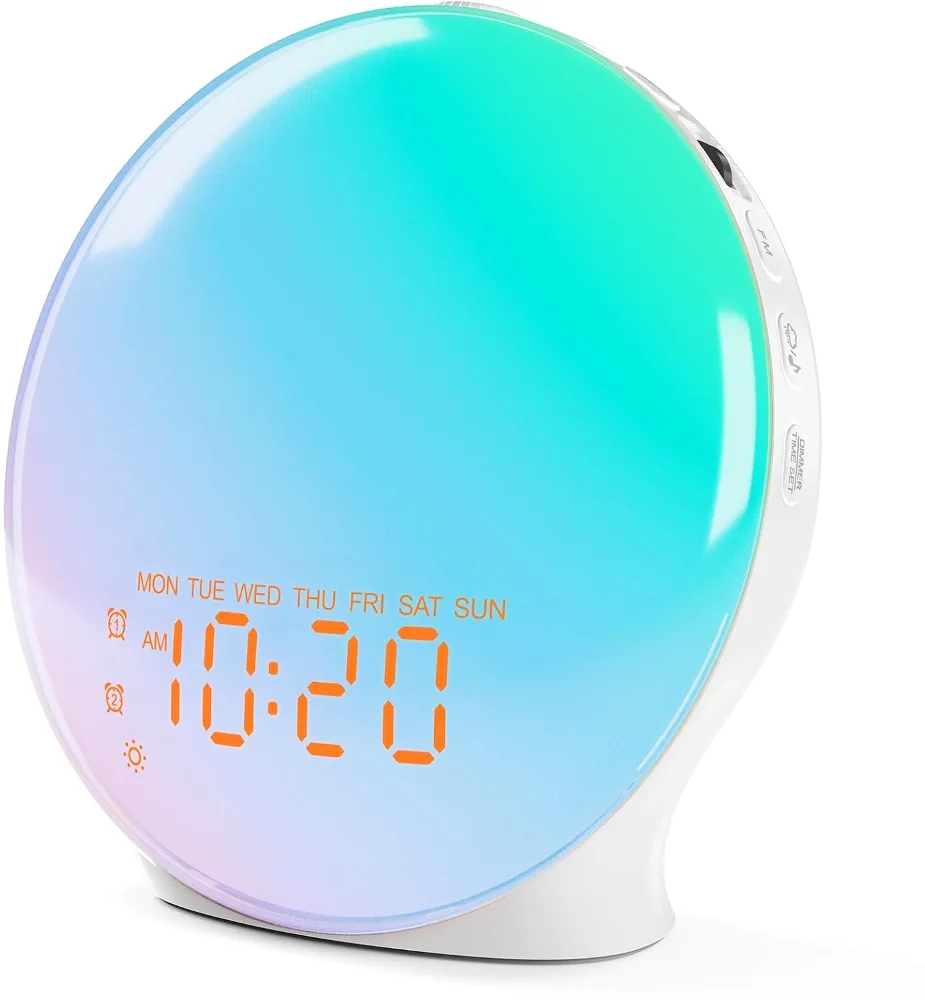 Sunrise Alarm Clock with FM Radio, White