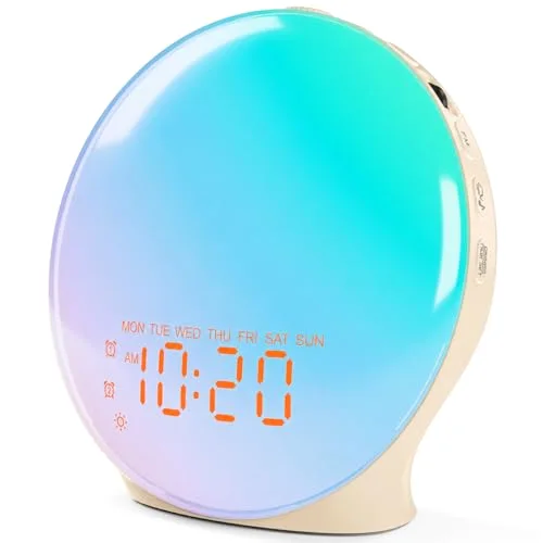 Sunrise Alarm Clock with FM Radio, Cream