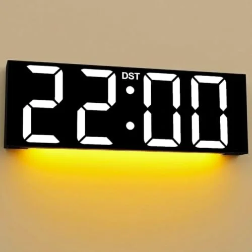 22-inch Digital Wall Clock, White