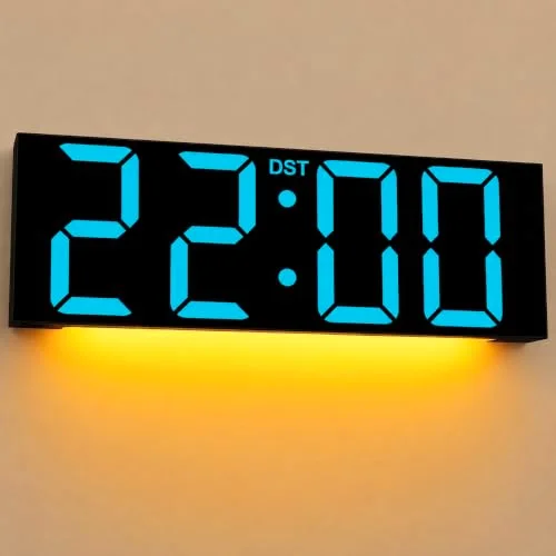 22-inch Digital Wall Clock, Blue