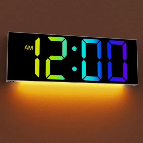 12-inch Digital Wall Clock with Remote, White Shell