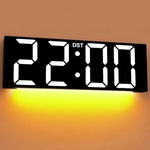 22-inch Digital Wall Clock, White digits