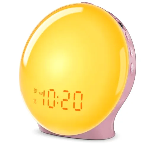 K8 Full-Screen Sunrise Alarm Clock, Metallic Pink