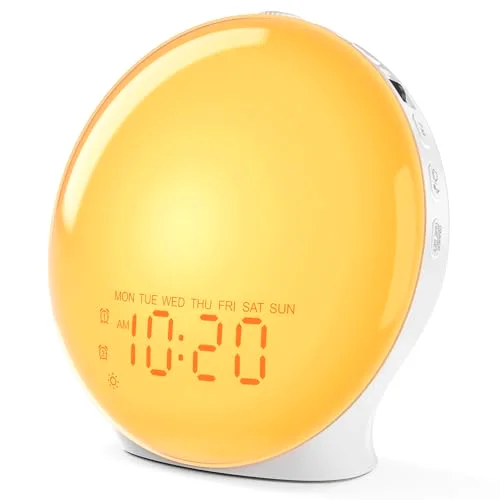 K8 Full-Screen Sunrise Alarm Clock, White