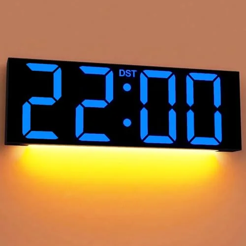 22-inch Digital Wall Clock, Blue
