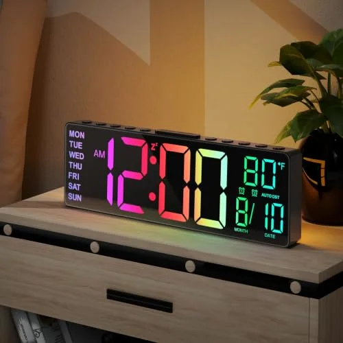 10.5-inch Large Digital Clock, Black