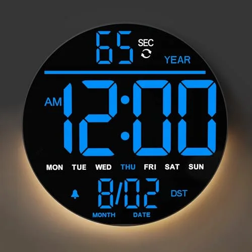 8-inch Digital Wall Clock with Remote